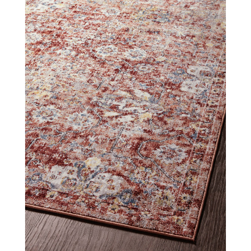 Tapis oriental rouge / ivoire Fiorillo, Rectangle 5 pi 3 po x 7 pi 9 po