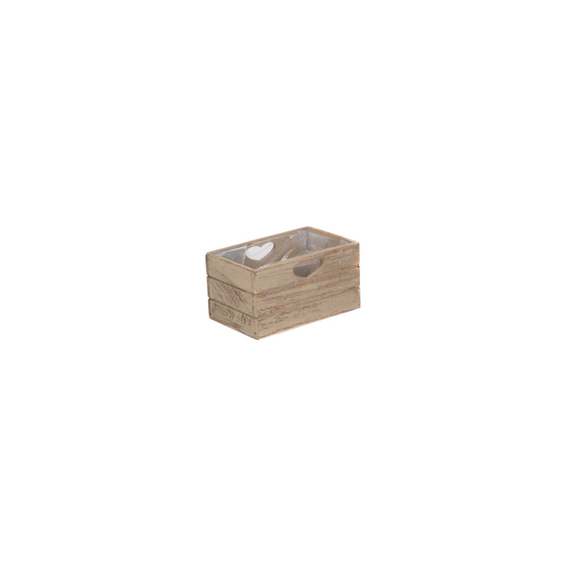 Storage Planter With Plastic Lining, Oak