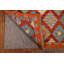 Tapis oriental orange en laine Kilim 3 x 5