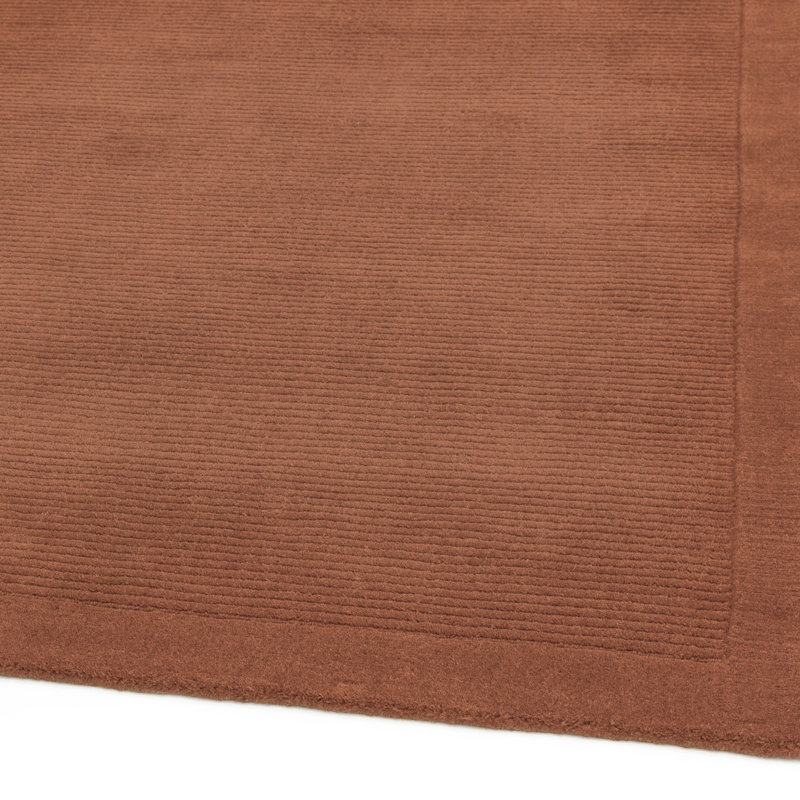 Ned Hand Tufted Wool Terracotta Rug, Runner 68 x 240cm
