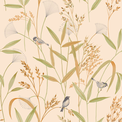 Inia Collection Bird Meadow Leaf Wallpaper Roll