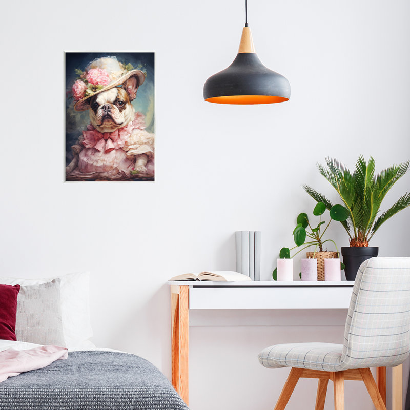 Plaque murale «Elegant Lady French Bulldog», design par Wumples, H 15 po x l 10 po