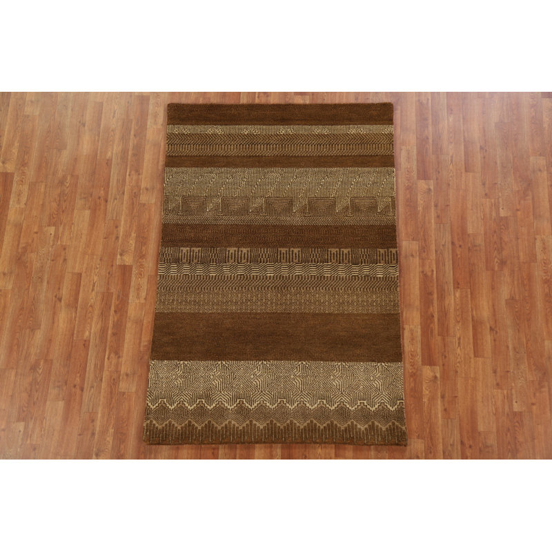 Tapis en laine Gabbeh Kashkoli noué à la main 4 x 6