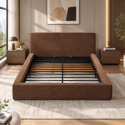 Cloud Upholstered Platform Bed Frame with Headboard, No Box Spring Required, Modern Bed Frame