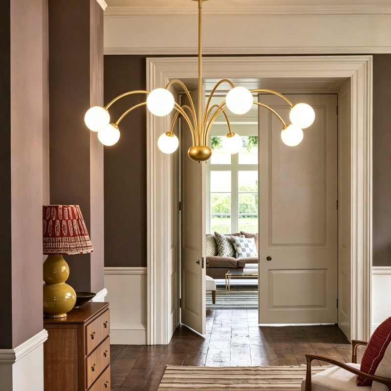 8 - Light Glass Globe Chandeliers Pendants Light