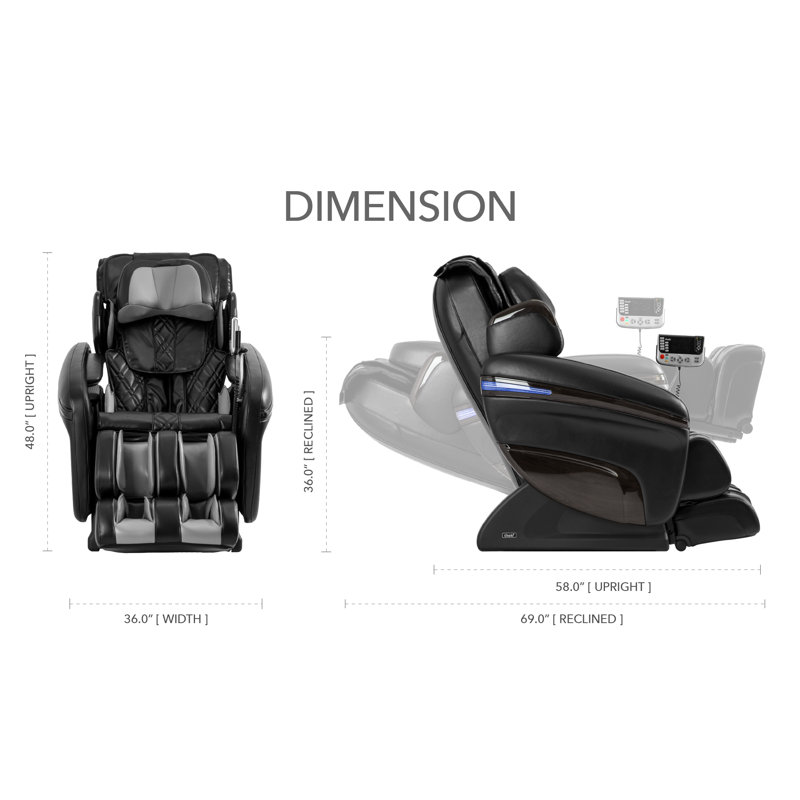 Fauteuil de massage OS-7200H Pinncle, Similicuir noir