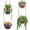 Ensemble de 4 pots à fleurs suspendus en céramique avec trous de drainage Boho