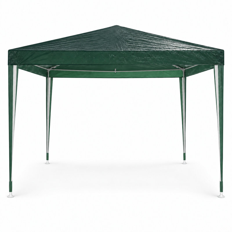 Gazebos, 10x10 ft Metal Canopy, Green White Party Tent, White 1