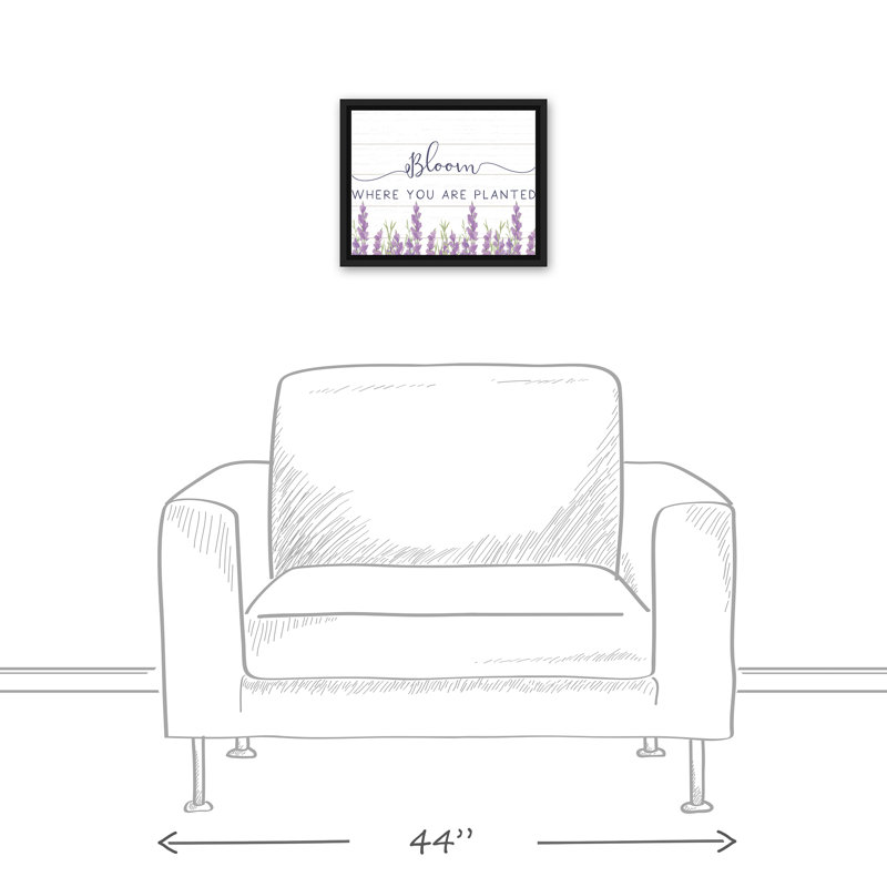 «Bloom Where Planted Lavendar», reproduction sur toile encadrée