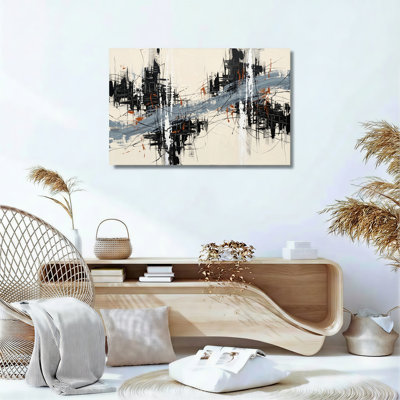 Ensemble de 1 tableau abstrait urbain sur toile
