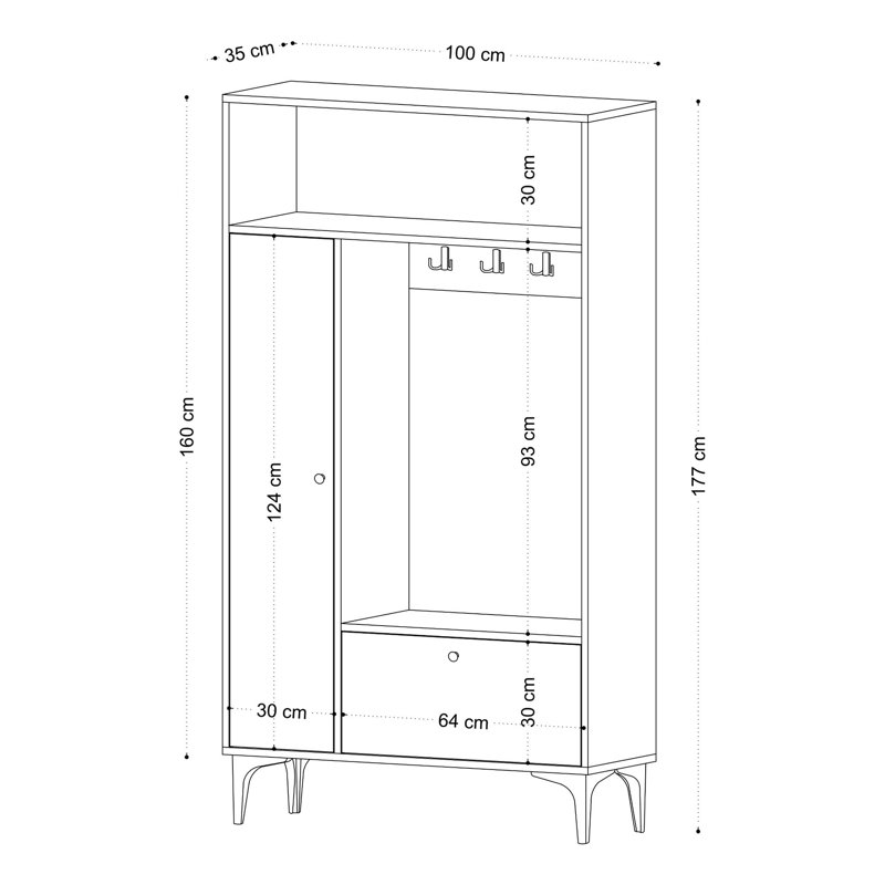 Clotario Hall Tree 100cm Wide with Shoe Storage
