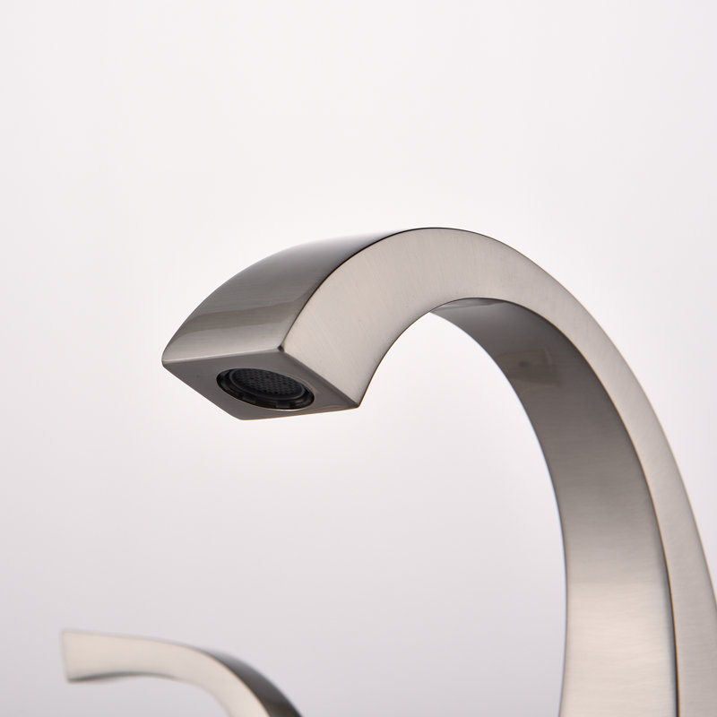 Robinet de salle de bain à large entraxe, Nickel brossé