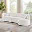 Ensemble de 2 pièces de canapé de salon de luxe de style moderne avec revêtement courbé et méridienne, canapé modulaire faisant face à la droite, canapé Boucle, blanc-152267469