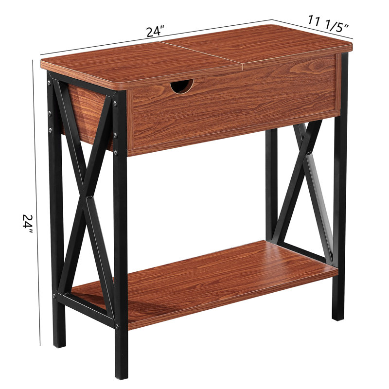 Flip Top End Table with Storage