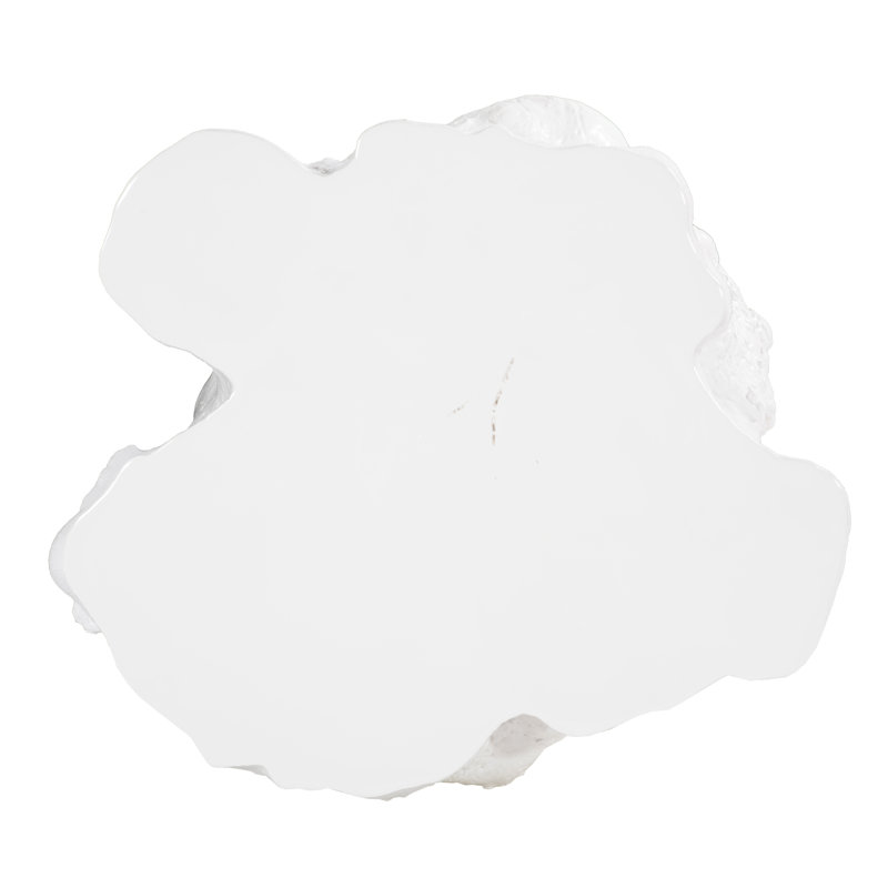 Log Side Table, Gel Coat White