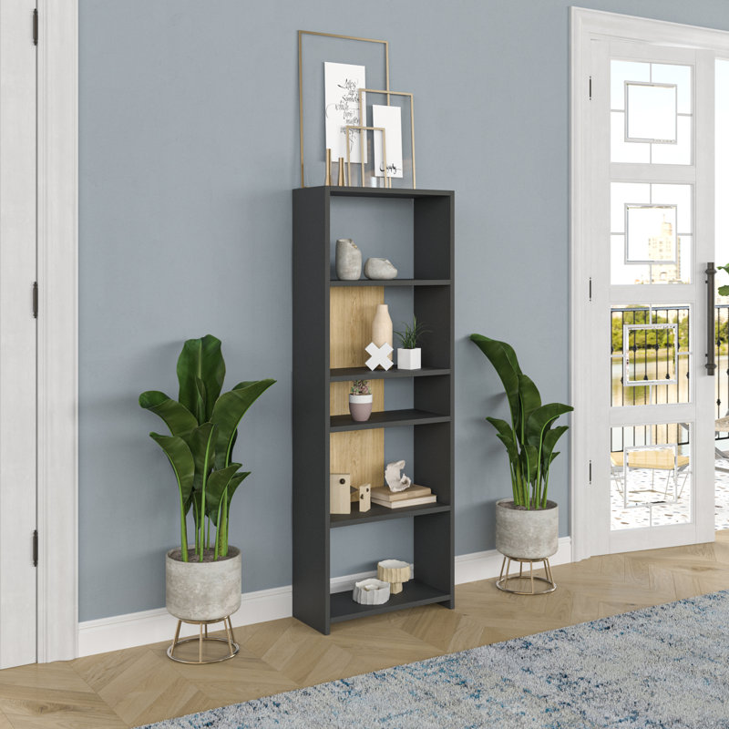 Amunra Bookcase, Anthracite/Oak
