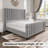 Tole Velvet Queen Size Upholstered Platform Bed with Vertical Channel Tufted Headboard,Gray-662393763-662393790