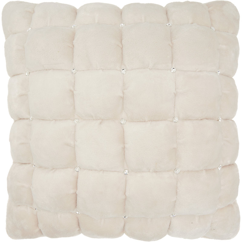 Buttons Throw Pillow, Ivory