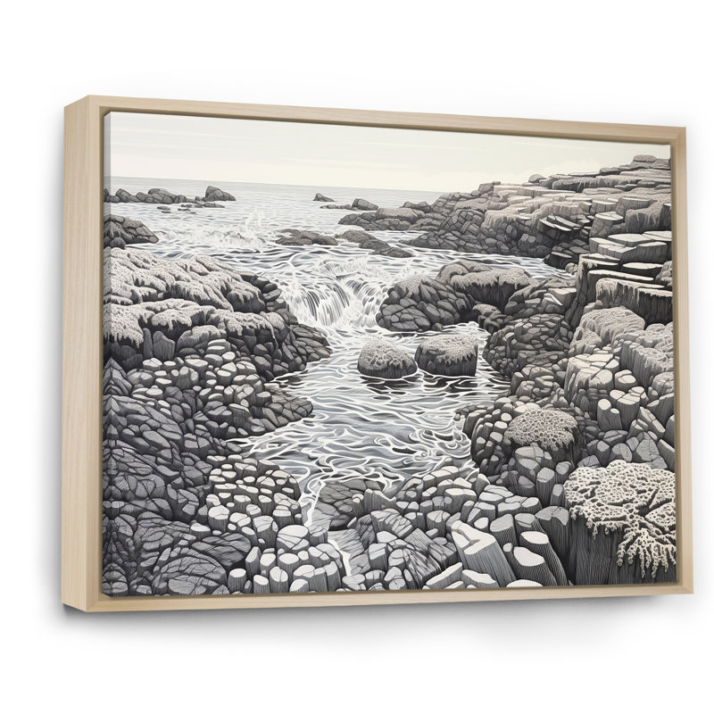 «Gray Abstract Landscape I», reproduction, Cadre naturel flottant, H 30 po x l 40 po x P 1,5 po