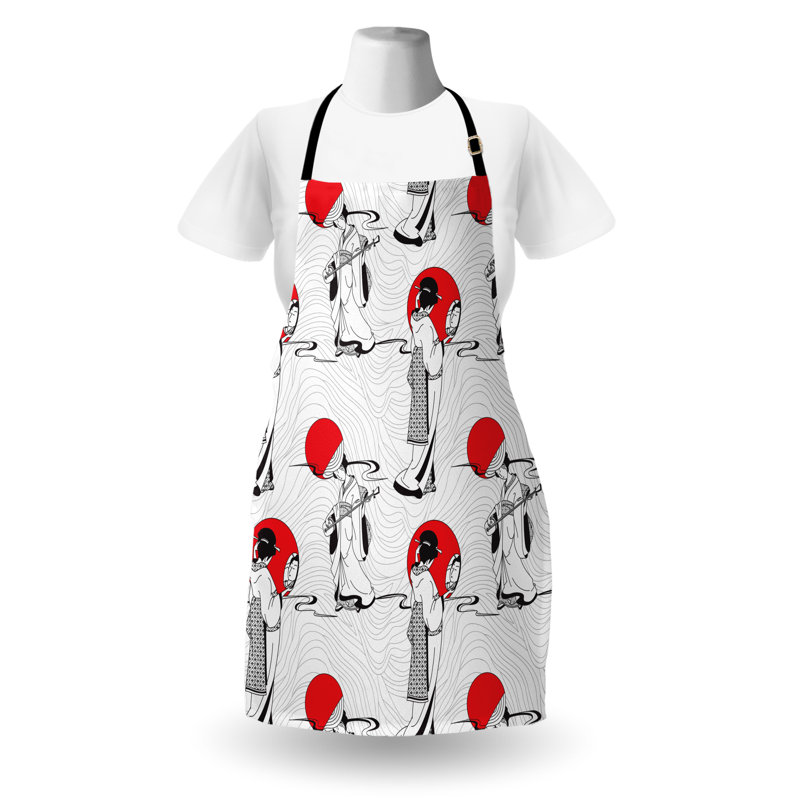 Tablier East Urban Home, cuisine, jardinage, taille adulte, noir rouge