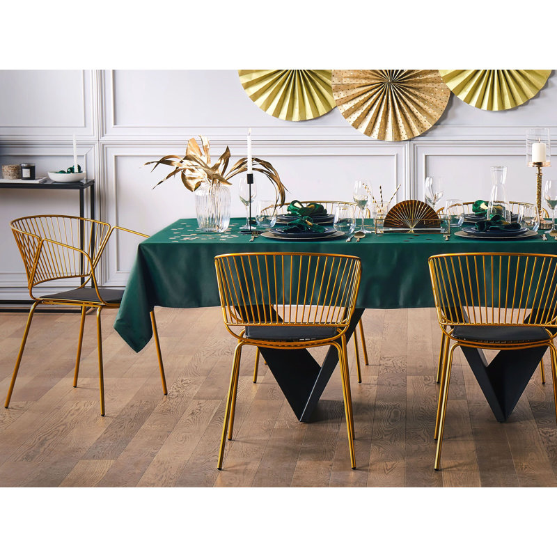 Boghos 44cm H Metal Slat Back Armchair, Gold