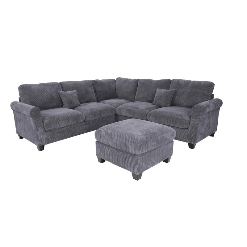 Canapé modulaire 4 pièces Kettering gris foncé