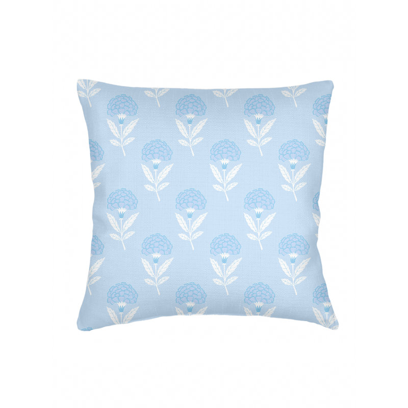 Printed Pillows Linen Floral Accent Pillow, Light Blue, Square 20", Pillow Cover Only - No Insert