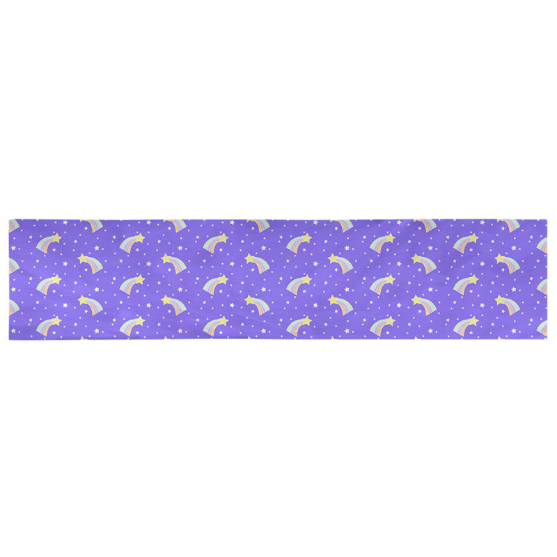 Chemin de table géométrique avicia, Mauve, 91,5 po x 17,5 po, Polyester
