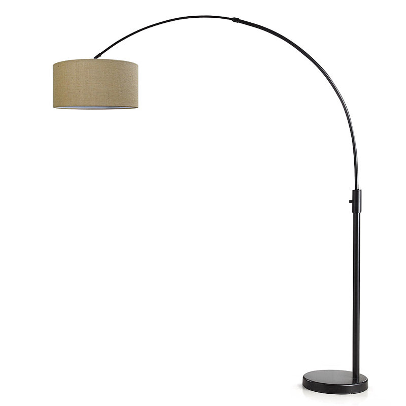 Lampe sur pied arquée 82 po Garris, Brun, Bronze