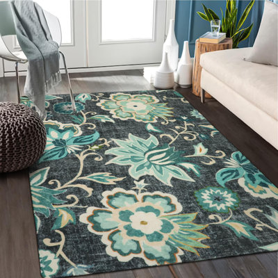Tawann Vintage Floral Machine Washable Area Rug with Non-Slip Backing Perfect for Living Room, Dining Room, Bedroom Decor