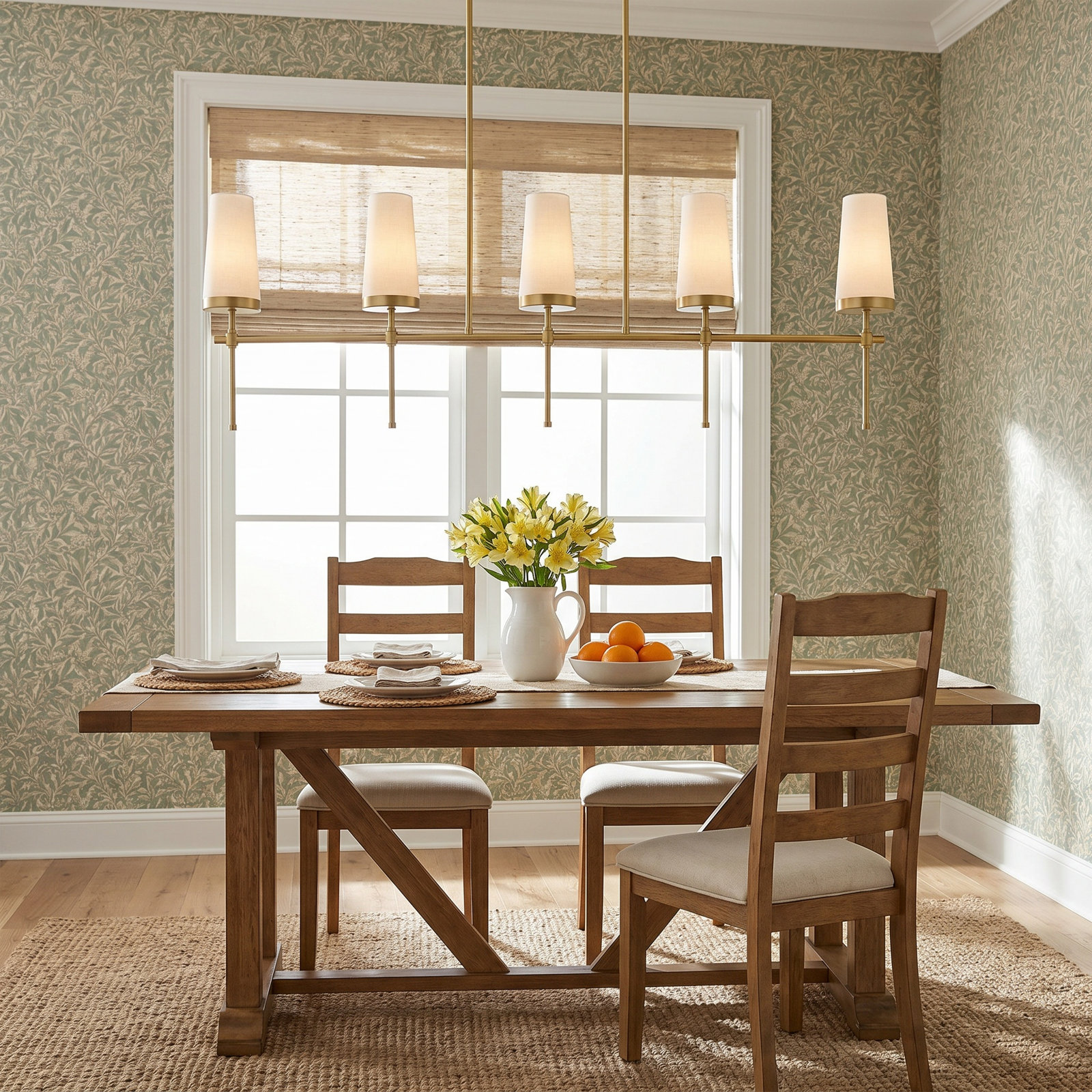 Doloris 5 Light Glass Pendant, Brown