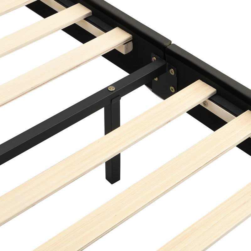 Size Floating Bed Frame With LED Lights And USB Charging,Modern Upholstered Platform LED Bed Frame,, Black, Full