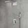 Cascade Bliss Modern Luxury Rectangle 3-Function Shower Faucet Set Pressure Balanced Shower System, Valve Trim Kit, 22-Inch Rainfall & Waterfall Shower Head, Handheld Shower
