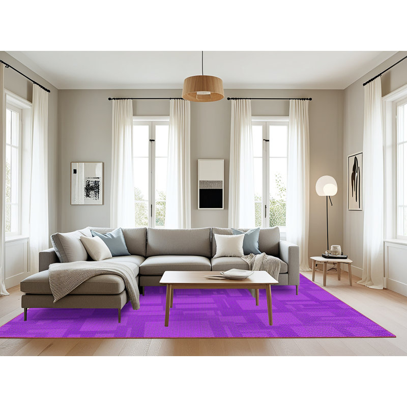 Tapis de zone mauve à motifs Howley, Rectangle 8 pi x 10 pi