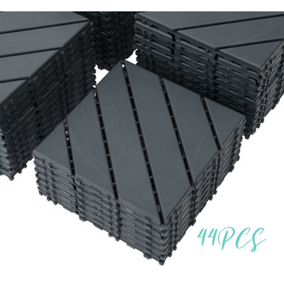 Carreau de terrasse emboîtable en plastique 12 po x l 12 po (ensemble de 44)
