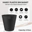 Nolene Plastic Open Waste Bin Pack of 2 Lightweight Open-Top Round Rubbish Bin Black ( 6L )