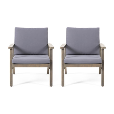 Outdoor Dark Grey Chair - Club Style With Wood, 30.6 In. Tall, 31.39 Wide, 26.74 Deep, 21.71 Lb In Wood Made For Outdoors, High,