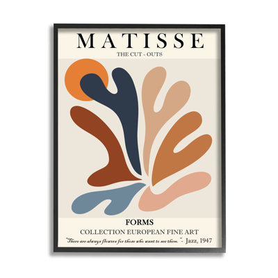 Matisse abstraite, formes découpées, peinture traditionnelle surdimensionnée encadrée par Giclée par Ros Ruseva