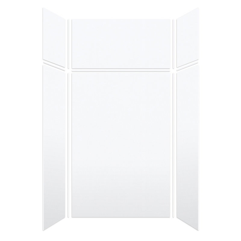 Ensemble de mur de douche 6 pièces Saramar, Velours blanc
