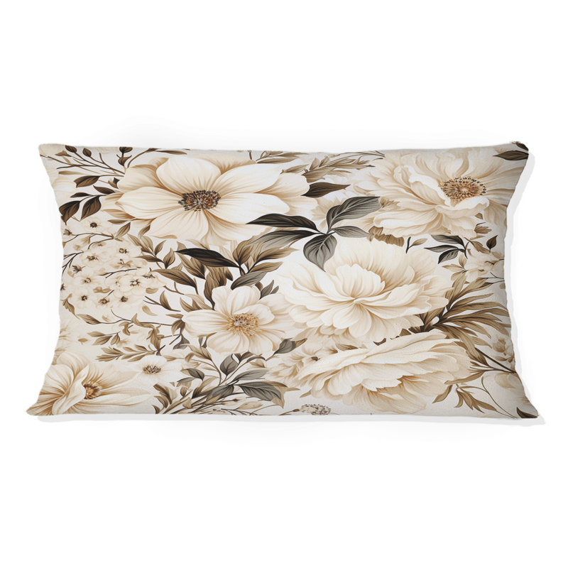 Coussin imprimé de plantes rétro II