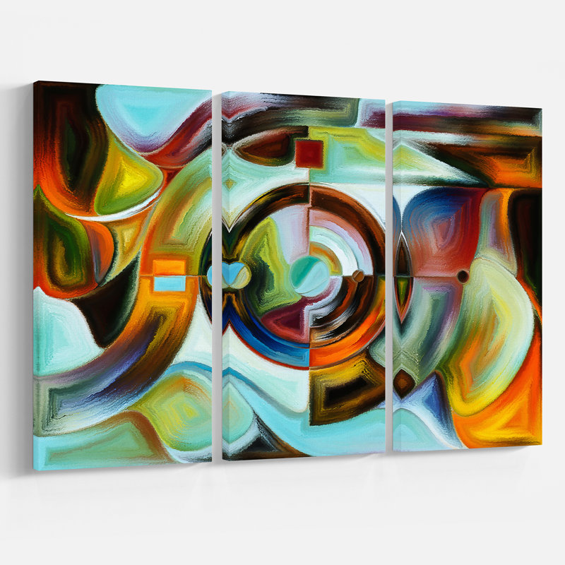 « vitrailed glass pattern », impression à multiples images sur toile tendue