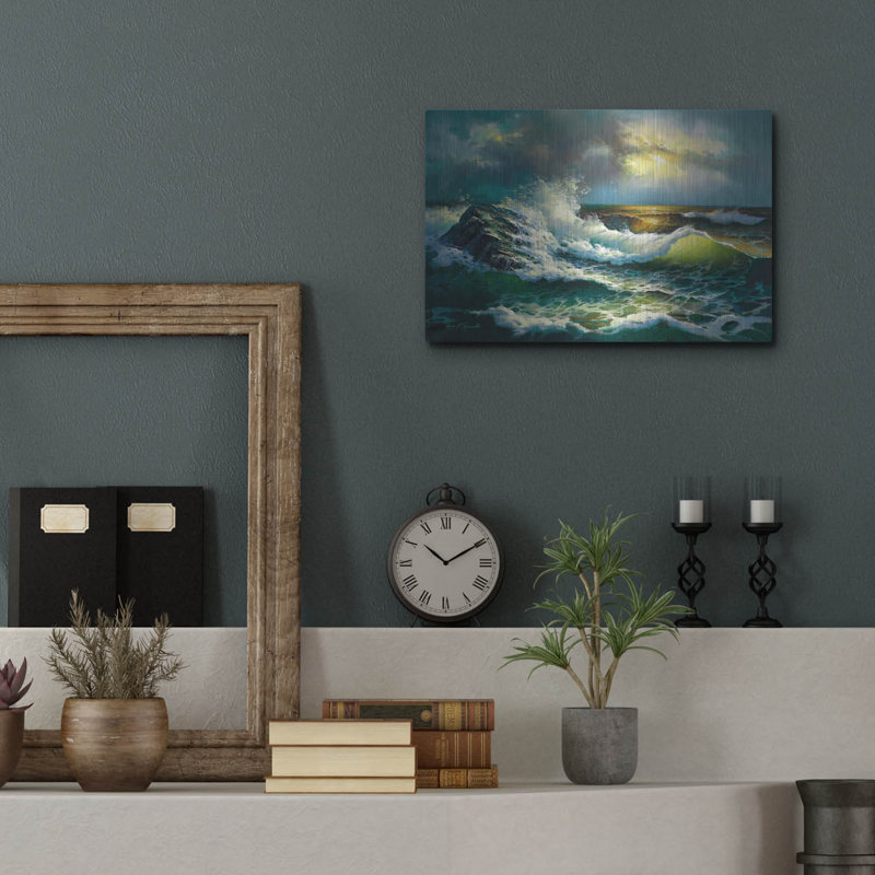 «Ocean Waves» par Diane Romanello, art mural en métal, H 12 po x l 16 po