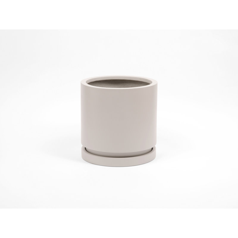 Finnly Handmade Pot Planter, 11.75" H x 11.5" W x 11.5" D, Gray Cream