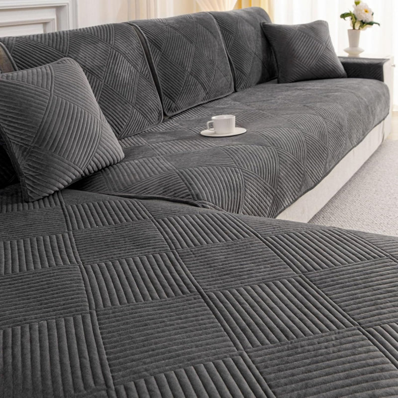 Fabric Box Cushion Sofa Slipcover