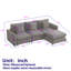 Canapé modulaire avec repose-pieds, 3 coussins et 3 coussins pour le salon-373267948