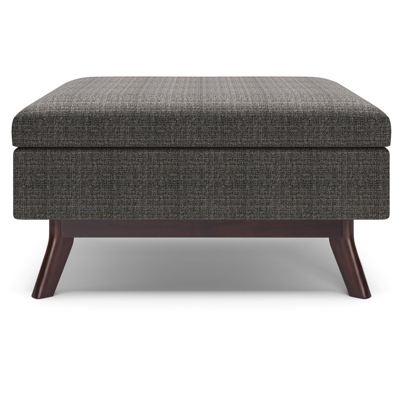 Ebony Tweed Upholstered Lift-Top Storage Ottoman