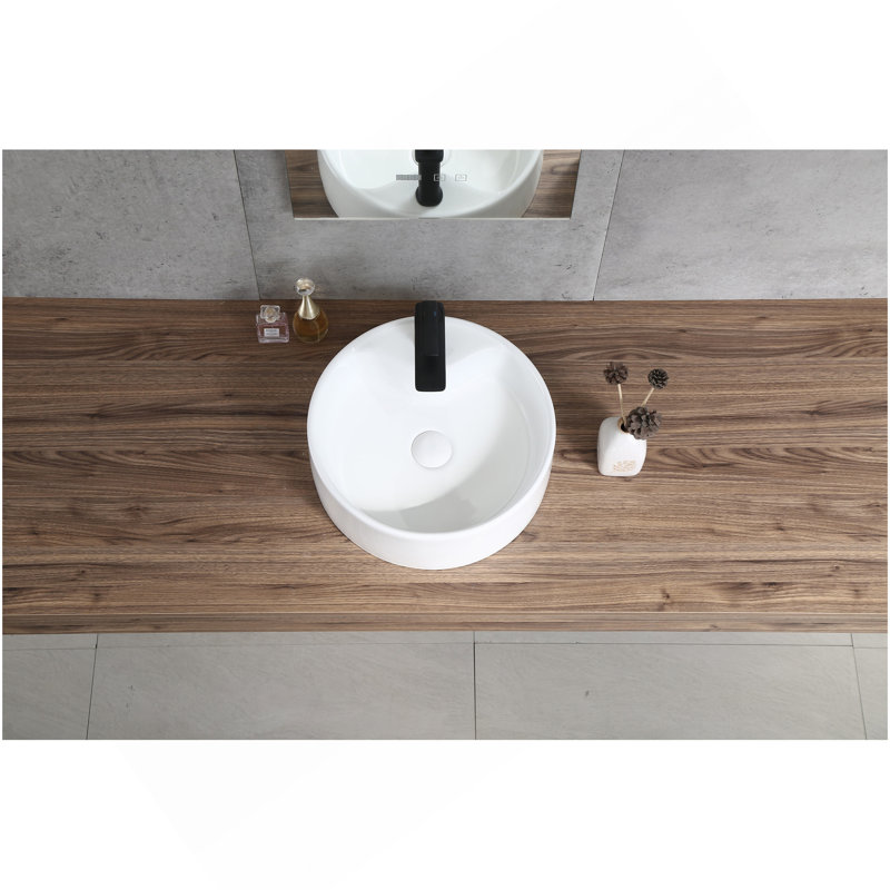 Bothwa Home Round Countertop Ceramic Wash Basin (White Finish) CUPC Certified