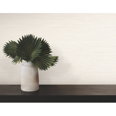 Lorn Cream Faux Grasscloth Wallpaper