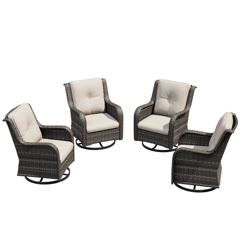 Ivandell Swivel Outdoor Lounge Chair, Beige