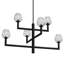 Lustre noir 6 lumières avec verre capitonné-1688652141